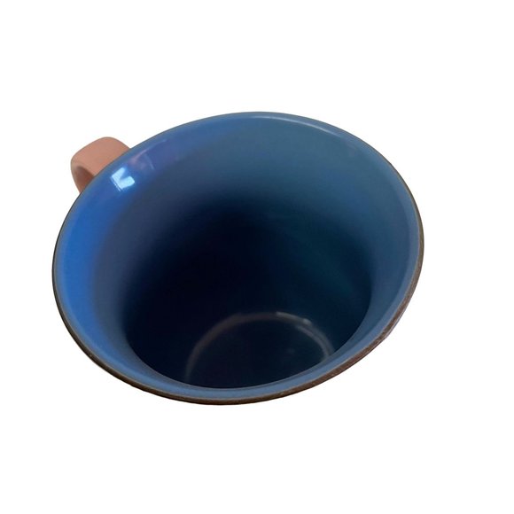 Collectible Coffee Cup Mug Cat Sitting Pink Blue Floral 4" x 3" - Picture 4 of 6